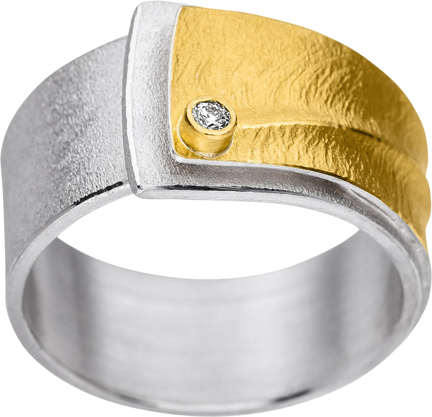 MANU | Ring Sterling sølv/21 kt. guld Brillant | R1190BRW