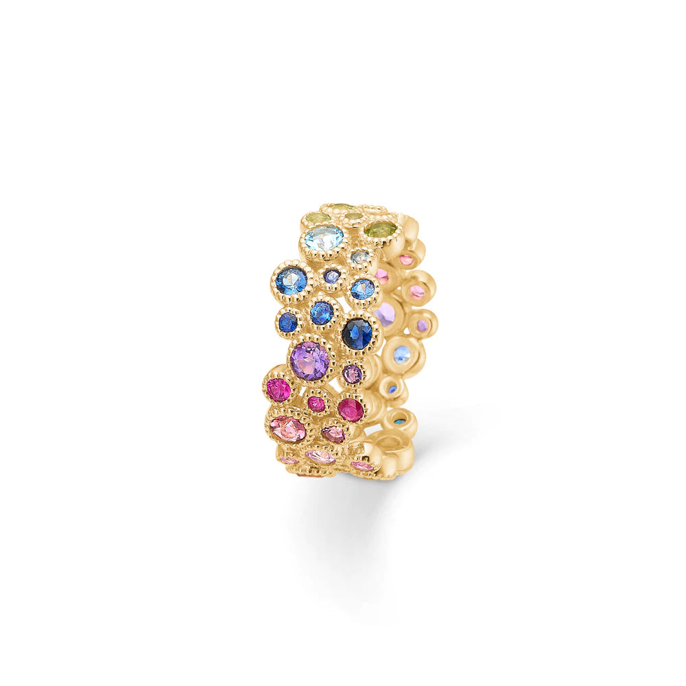 Luxury Rainbow | Ring 14 kt. rødguld med multifarvede sten | 1544063