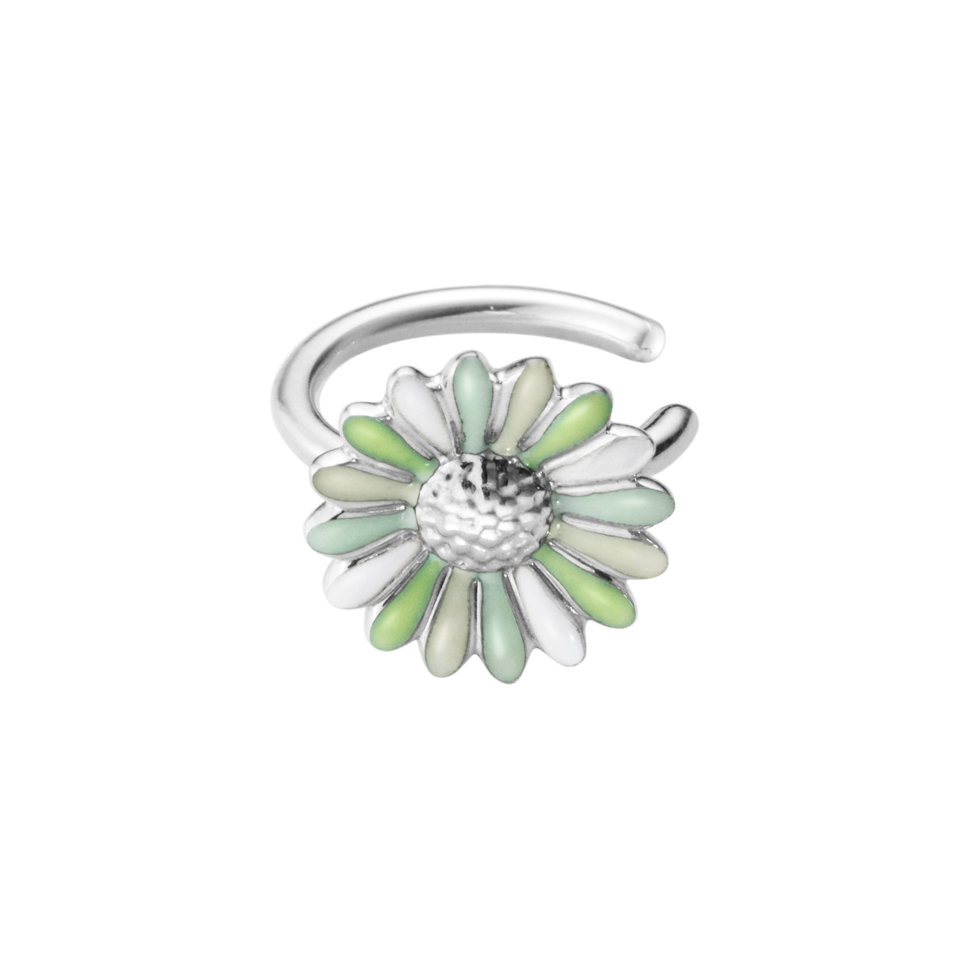 Daisy | Earcuff Sølv Hvid og grøn | 20001129