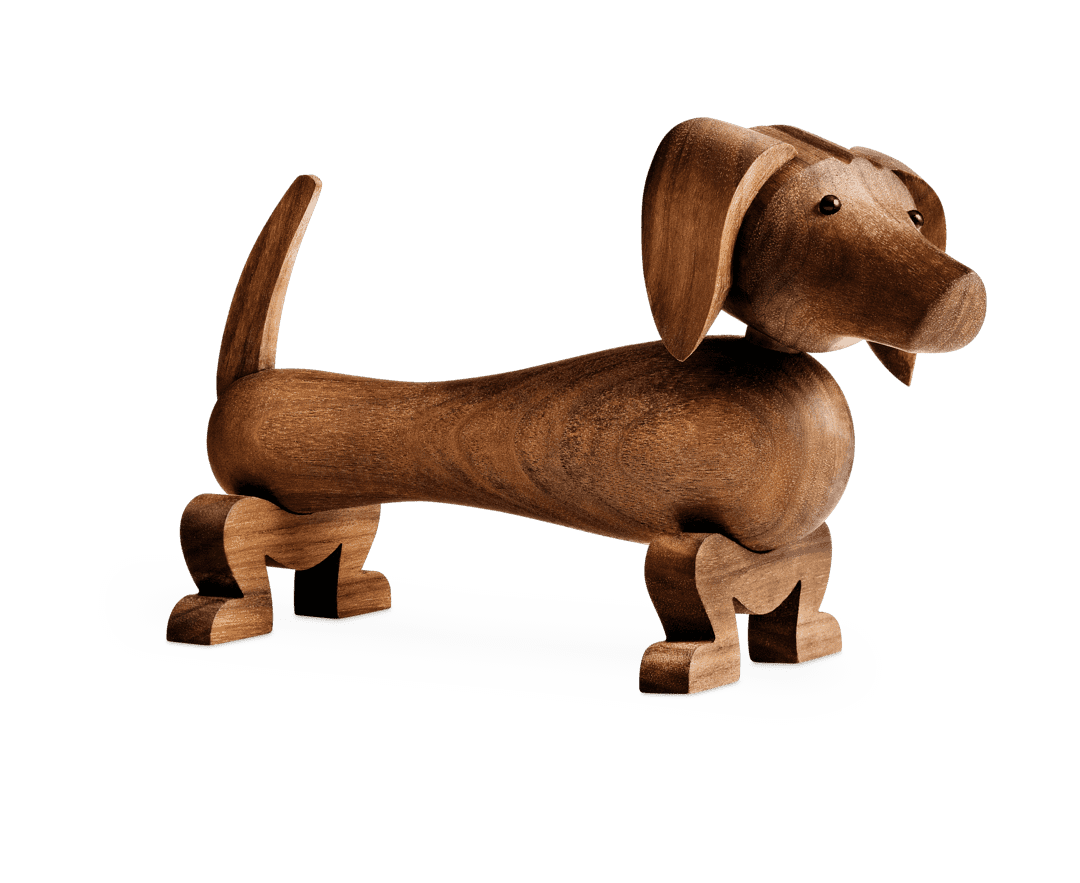 Kay Bojesen | Gravhund i olieret valnød 11 cm | 39201