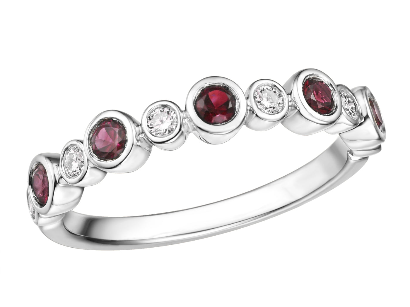 Brillant ring | 14 kt. hvidguld med rubin & brillanter | C15.0080.481R