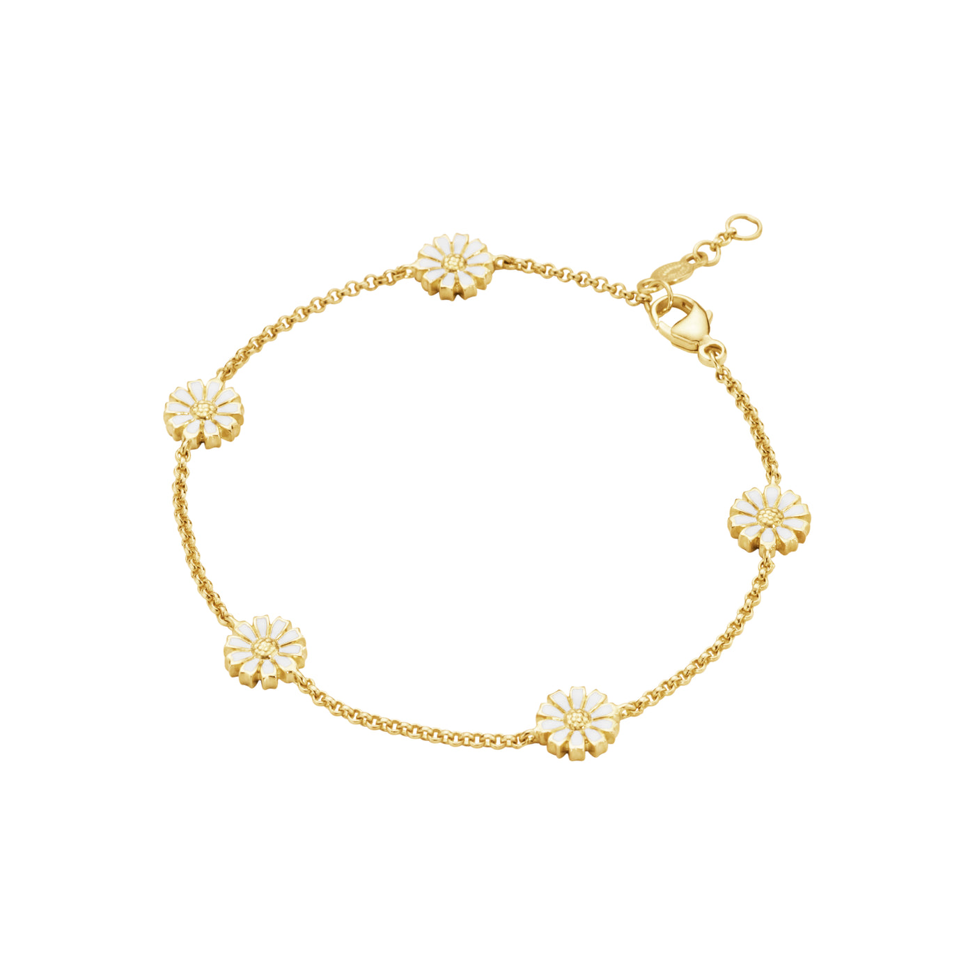 Daisy | Armbånd Forgyldt sølv Hvid | 20001724