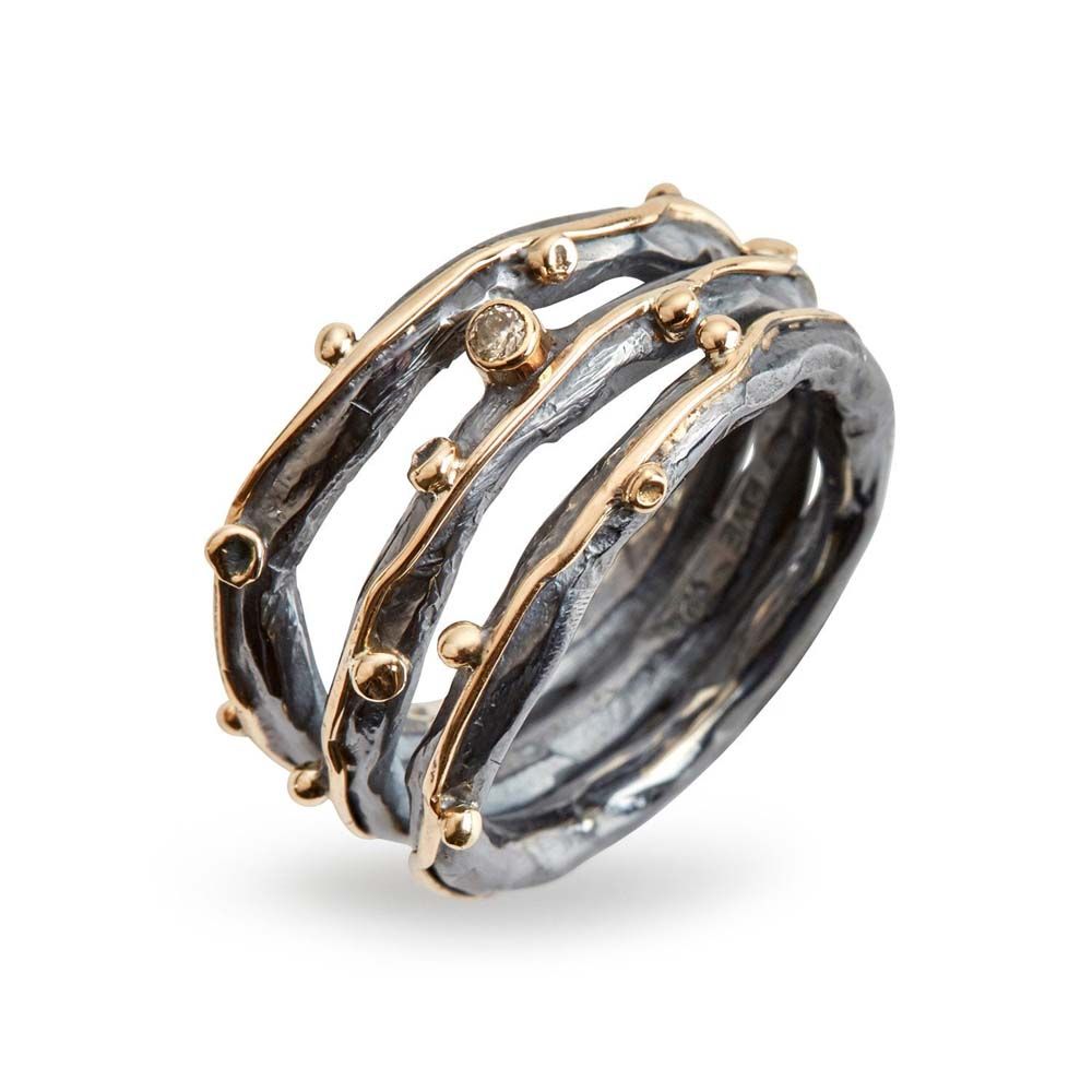Zeus Tribeca | Ring Sølv/14 kt. rødguld Diamant | 50110153