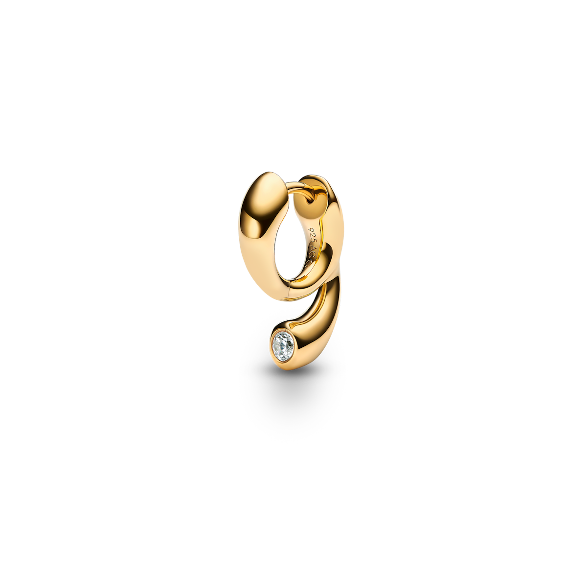 Mermaid Pool Huggie | Ørering Forgyldt sølv | 101095YG