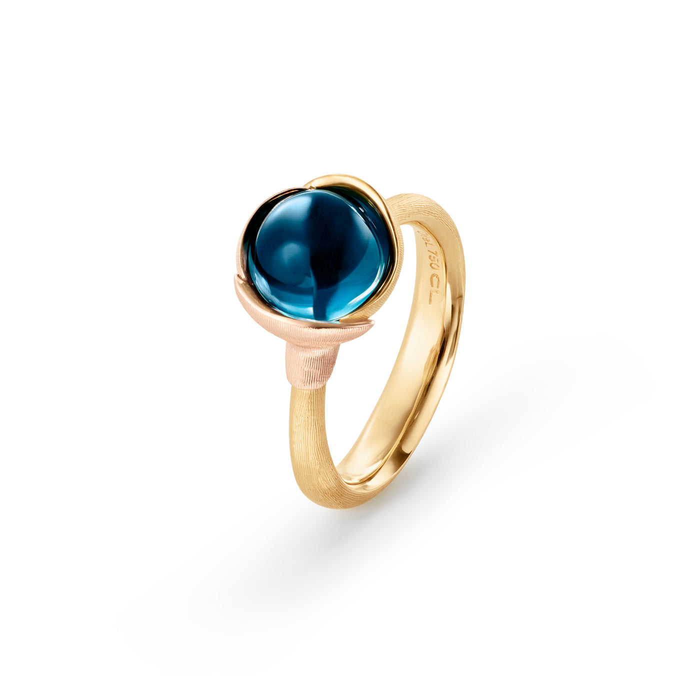 Lotus | Ring 18 kt. rødguld London Blue Topas | A2650-423