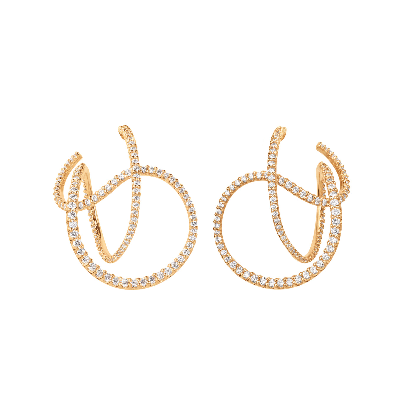 Twisted Love Bands | Ørering 18 kt. rødguld Brillanter | A3096-401