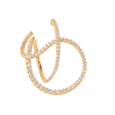 Twisted Love Bands | Ørering 18 kt. rødguld Brillanter | A3096-401