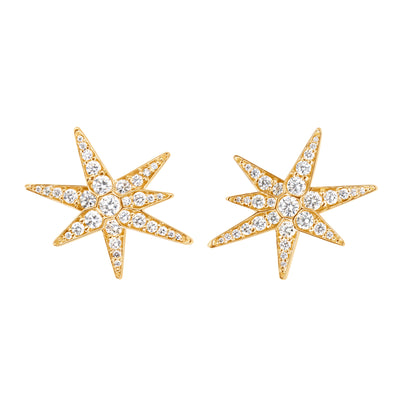 Funky Stars Medium | Ørestikker 18 kt. rødguld Brillanter | A3098-402