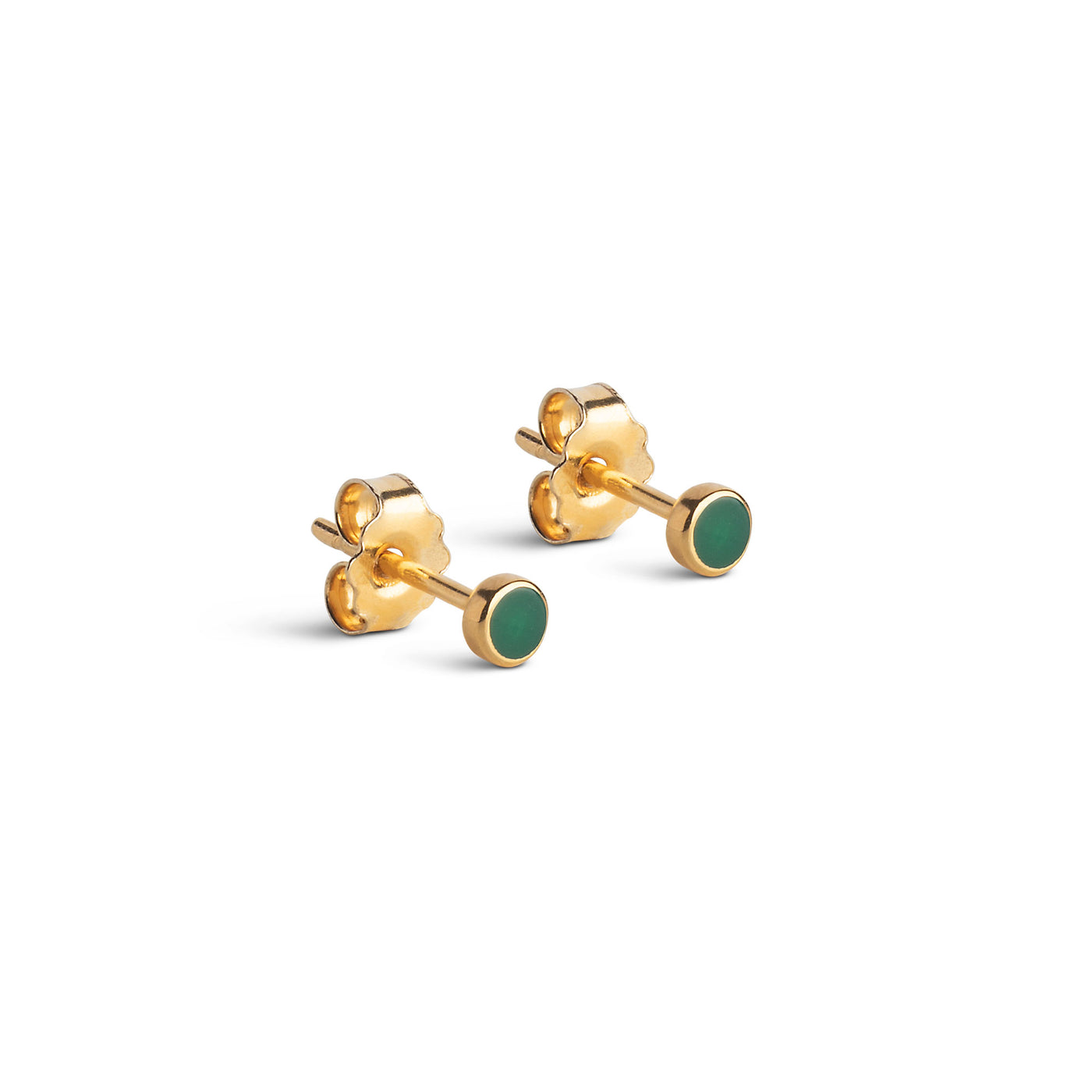 Dot | Ørestikker 18 kt. forgyldt sølv | E313G-Grass Green