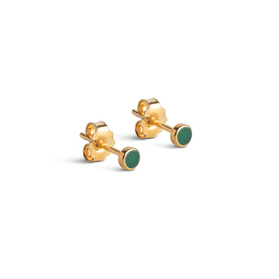 Dot | Ørestikker 18 kt. forgyldt sølv | E313G-Grass Green