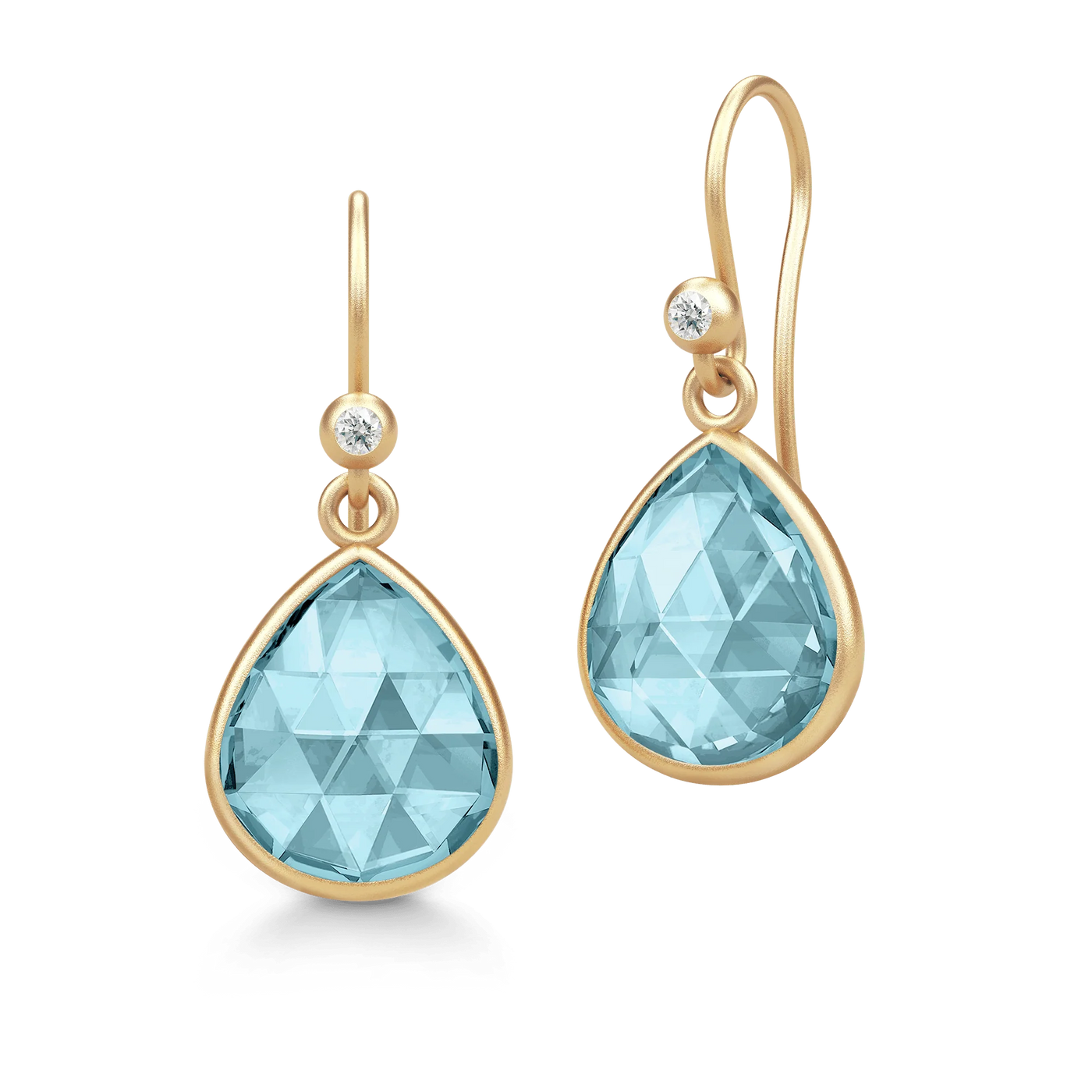 Lea | Øreringe 22 kt. forgyldt sølv Aqua Blue | HKS749GDAQBLUCRCZ