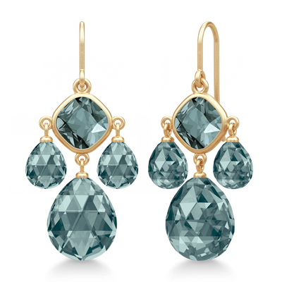 Olivia Chandelier | Øreringe 22 kt. forgyldt sølv Midnight Blue | HKS777GDMDCR
