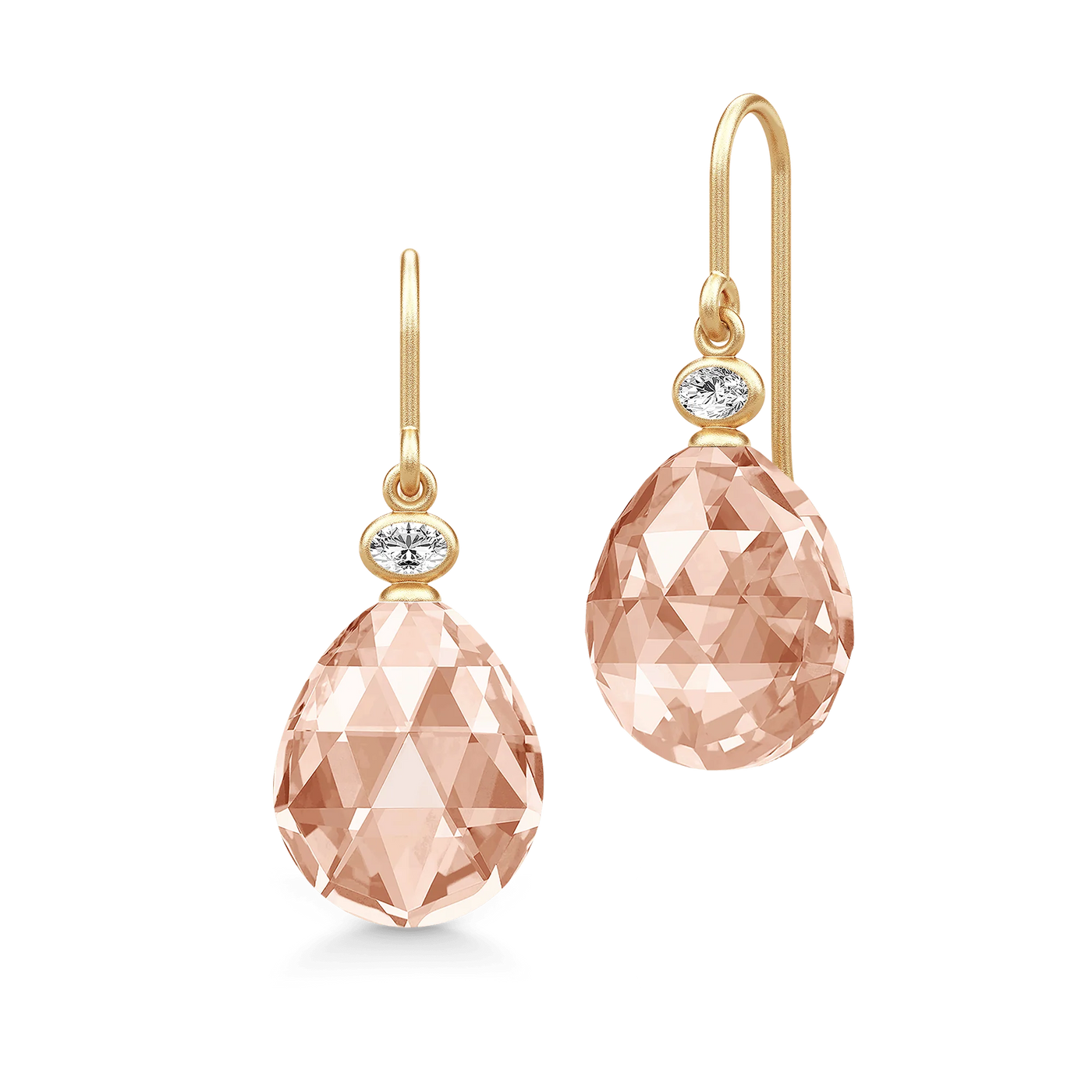 Ofelia | Øreringe 22 kt. forgyldt sølv Peach Morganite | HKS780GDPEAMOCRCZ