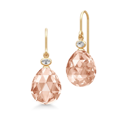 Ofelia | Øreringe 22 kt. forgyldt sølv Peach Morganite | HKS780GDPEAMOCRCZ