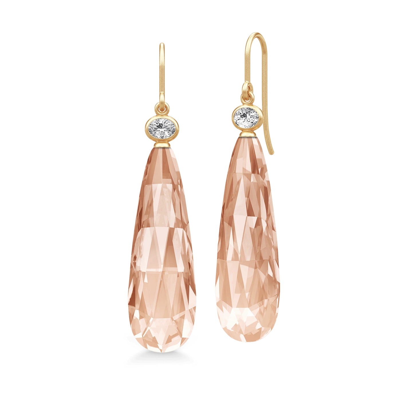 Ofelia | Øreringe 22 kt. forgyldt sølv Peach Morganite | HKS809GDPEAMOCRCZ