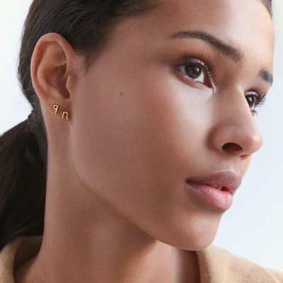 N Alfabet | Ørestik Forgyldt sølv | 10150A