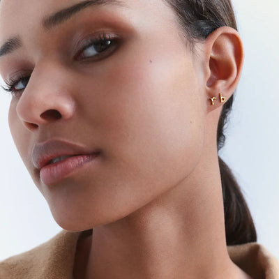 R Alfabet | Ørestik Forgyldt sølv | 10154A