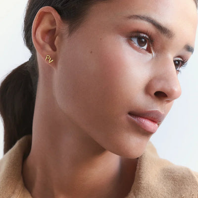 P Alfabet | Ørestik Forgyldt sølv | 10152A