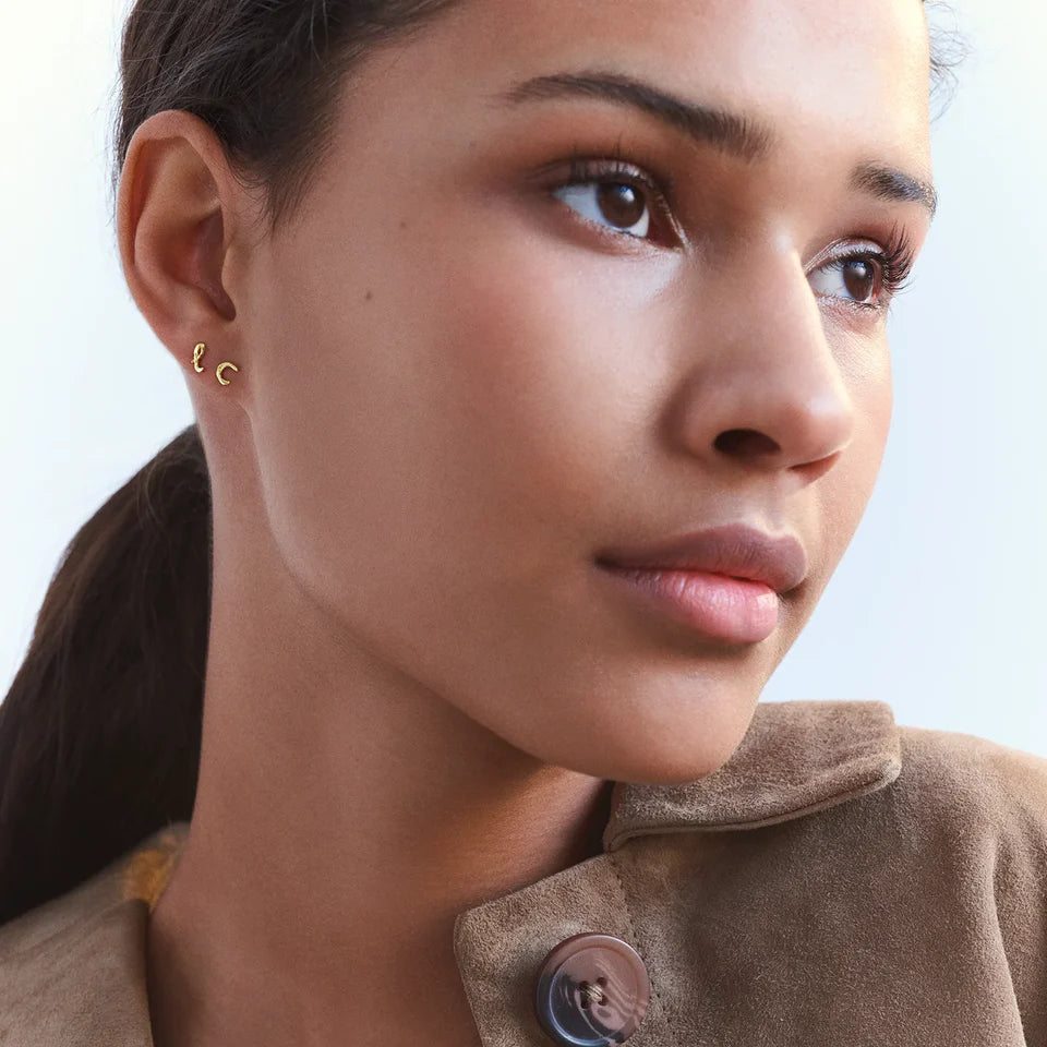 L Alfabet | Ørestik Forgyldt sølv | 10148A