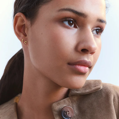 L Alfabet | Ørestik Forgyldt sølv | 10148A