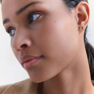 D Alfabet | Ørestik Forgyldt sølv | 10140A