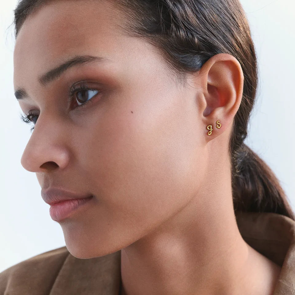 G Alfabet | Ørestik Forgyldt sølv | 10143A