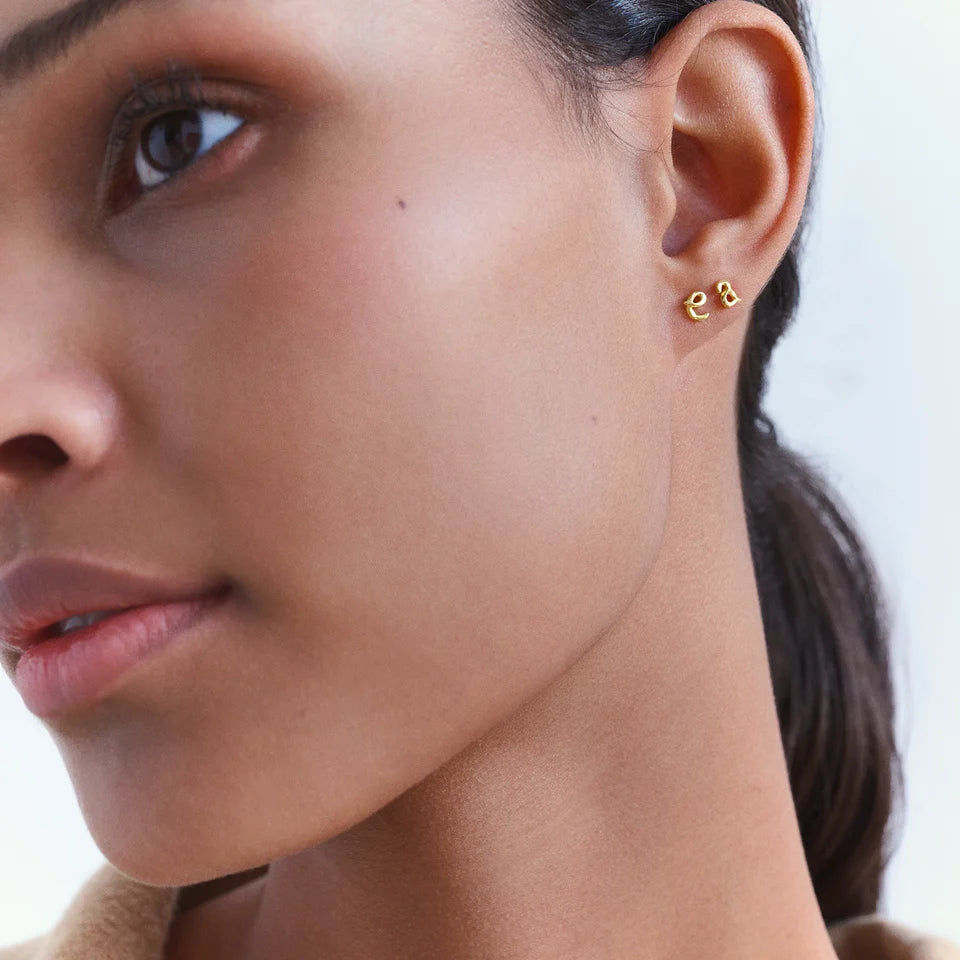 A Alfabet | Ørestik Forgyldt sølv | 10137A