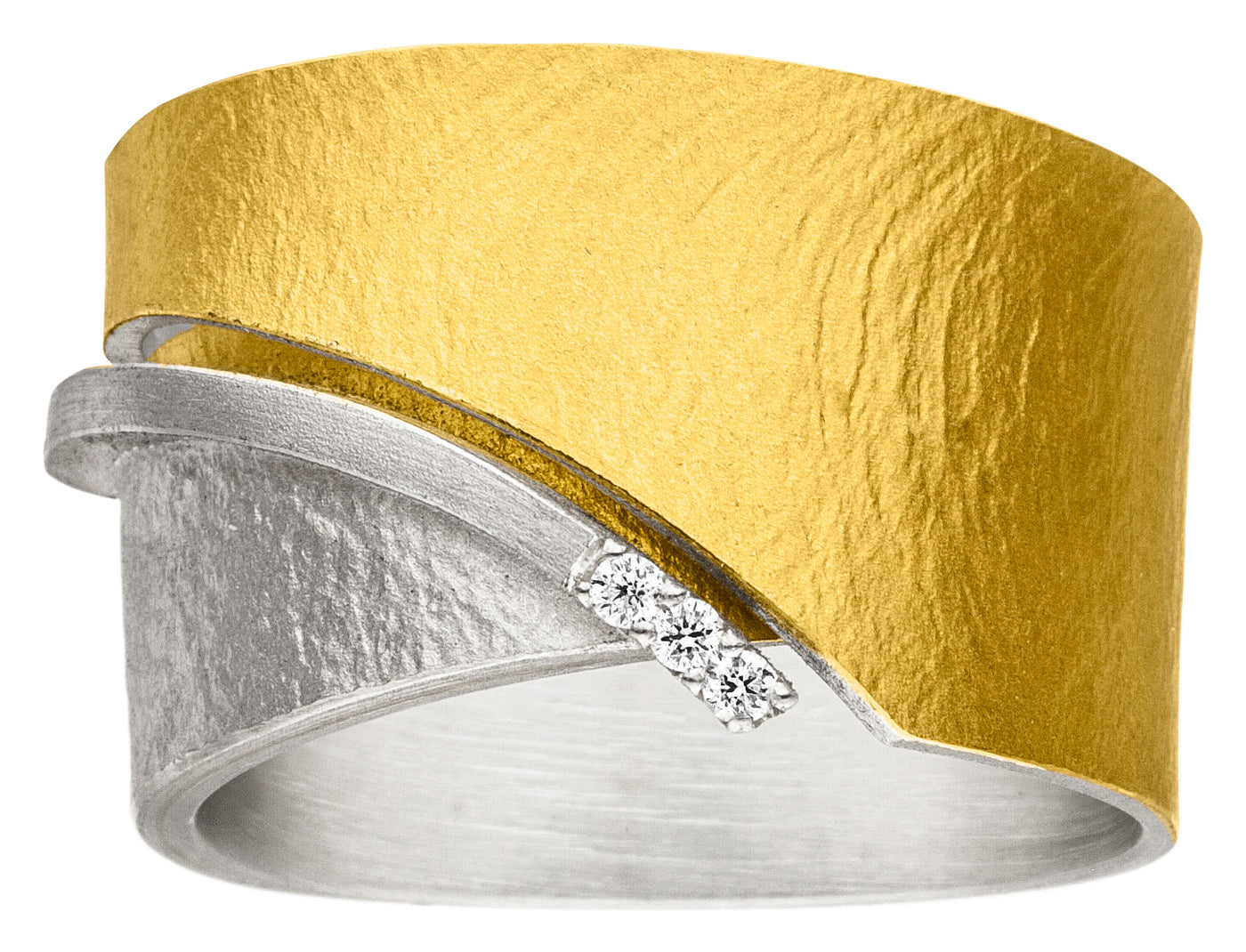 MANU | Ring Sterling sølv/21 kt. guld Brillanter | R1266BRW