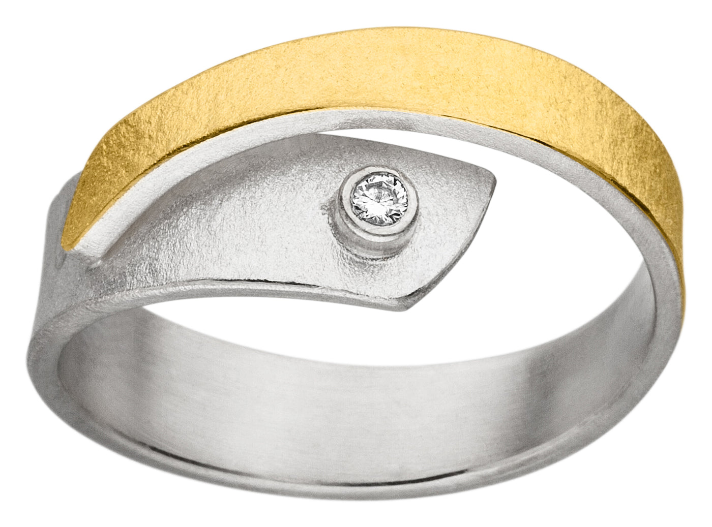 MANU | Ring Sterling sølv/21 kt. guld Brillant | R1289BRW