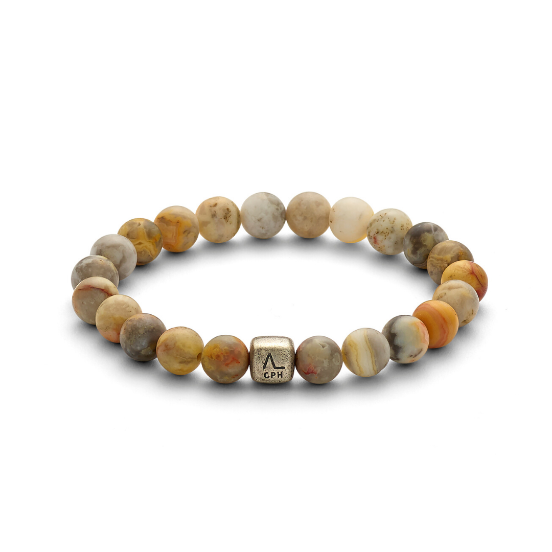 ColorUp Sahara | Armbånd Frosted Crazy Agate 8 mm Large | C00623