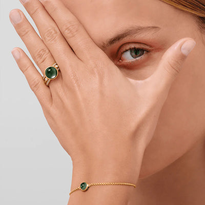 Prime | Ring 22 kt. forgyldt sølv Turmalin krystal | RI248GDSACRCZ