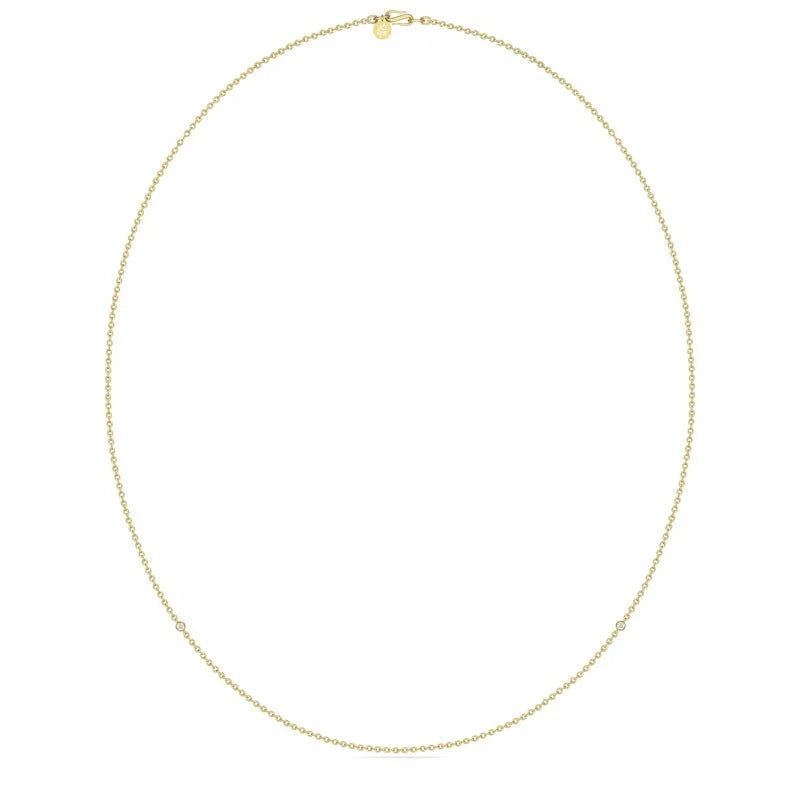 A Necklace | Halskæde 22 kt. forgyldt sølv med zirkoner 60 cm | NECKLACEGDCZ60