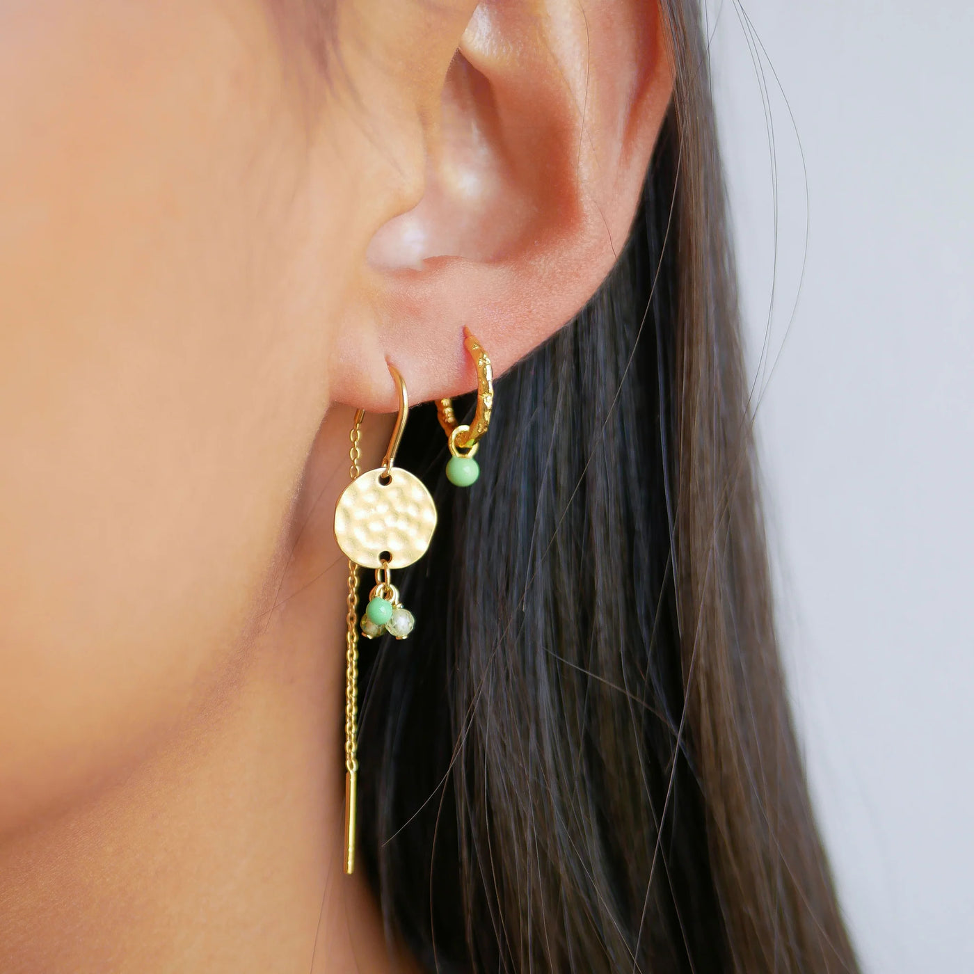 Belle | Hoops 18 kt. forgyldt sølv Emalje | E245GM-Green