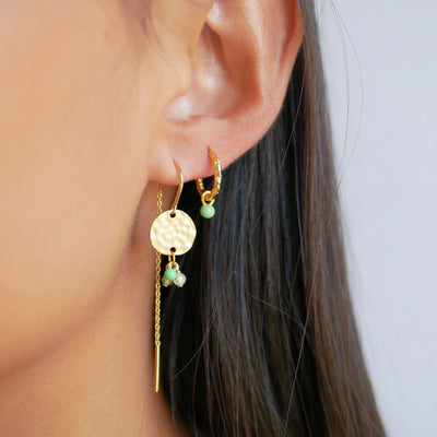 Belle | Hoops 18 kt. forgyldt sølv Emalje | E245GM-Green
