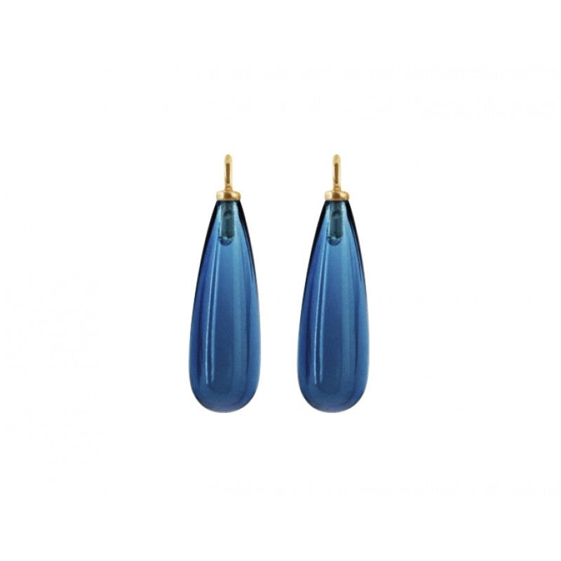 Dew Drops | Vedhæng til øreringe 18 kt. rødguld London blå topas | A1698-401