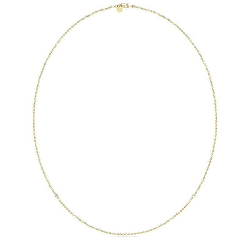 A Necklace | Halskæde 22 kt. forgyldt sølv med zirkoner 60 cm | NECKLACEGDCZ60