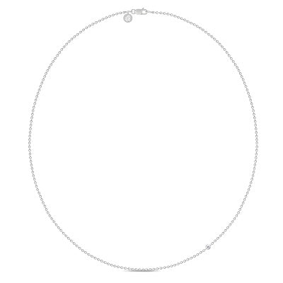 A Necklace | Halskæde Sølv med zirkoner 45 cm | NECKLACERHCZ45
