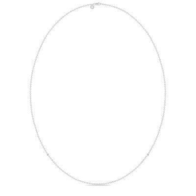 A Necklace | Halskæde Sølv med zirkoner 80 cm | NECKLACERHCZ80